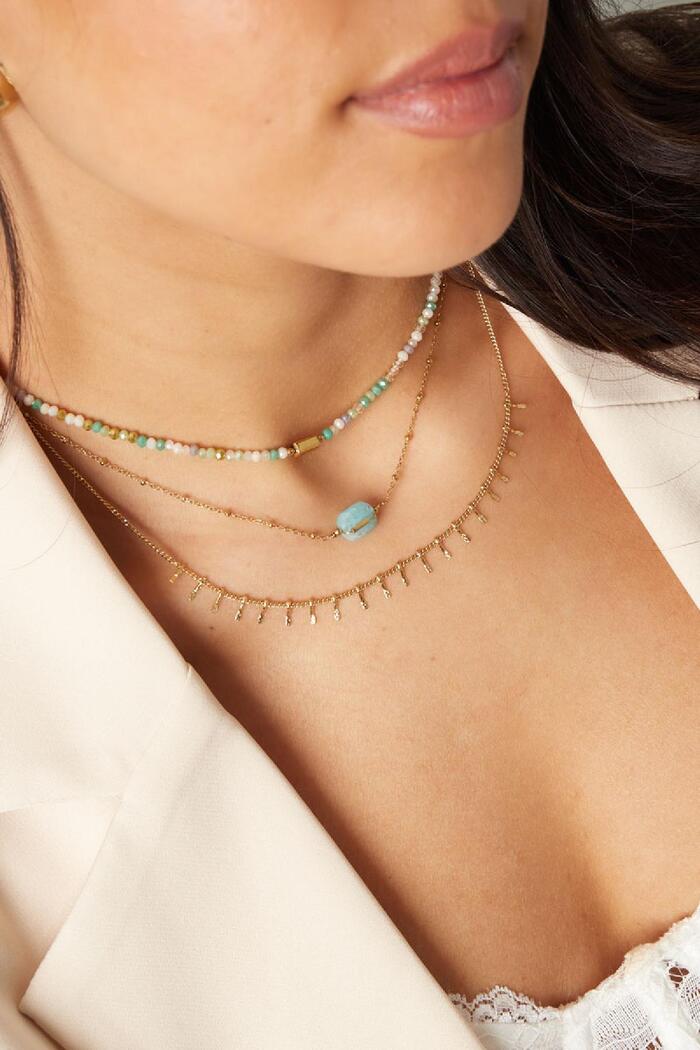 Halskette Mini-Perlen Beige Kristall Bild3